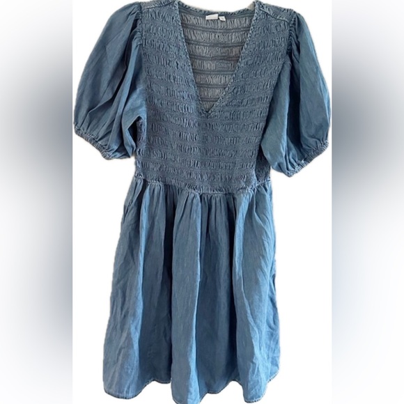 GAP Dresses & Skirts - Denim Dress with smocked bodice by GAP Size XL EUC